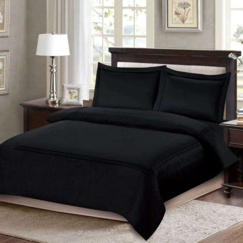 ARMN Nature Soft Queen Duvet Set – 4 Pieces, Elegant Black