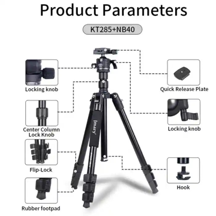 Jmray 1.77M 2 in 1 Tripod with hydraulic head - Black Jmray 1.77M 2 in 1 Tripod with hydraulic head - Black