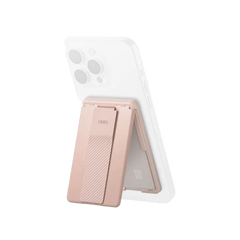 UNIQ Heldro ID Magnetic Card Holder with Grip-Band and Stand Blush