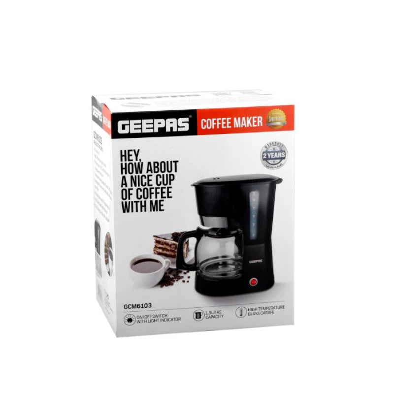 ماكينة قهوة Geepas بالتقطير GCM6103 فلتر