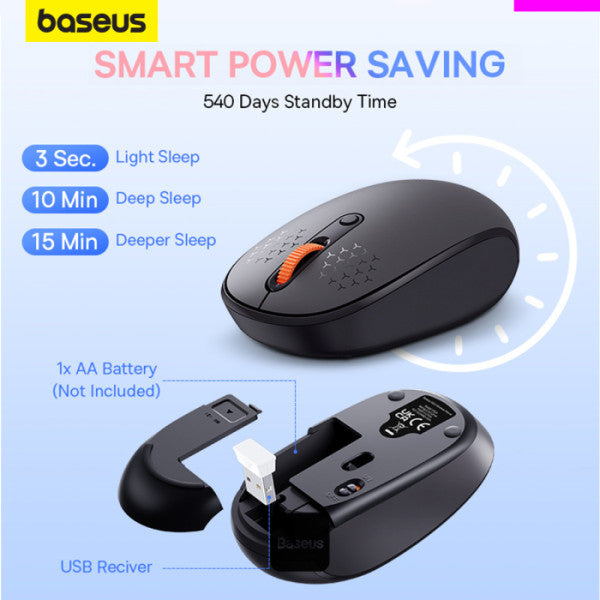 Baseus F01B Tri-Mode Wireless Mouse Frosted - Gray Baseus F01B Tri-Mode Wireless Mouse Frosted - Gray
