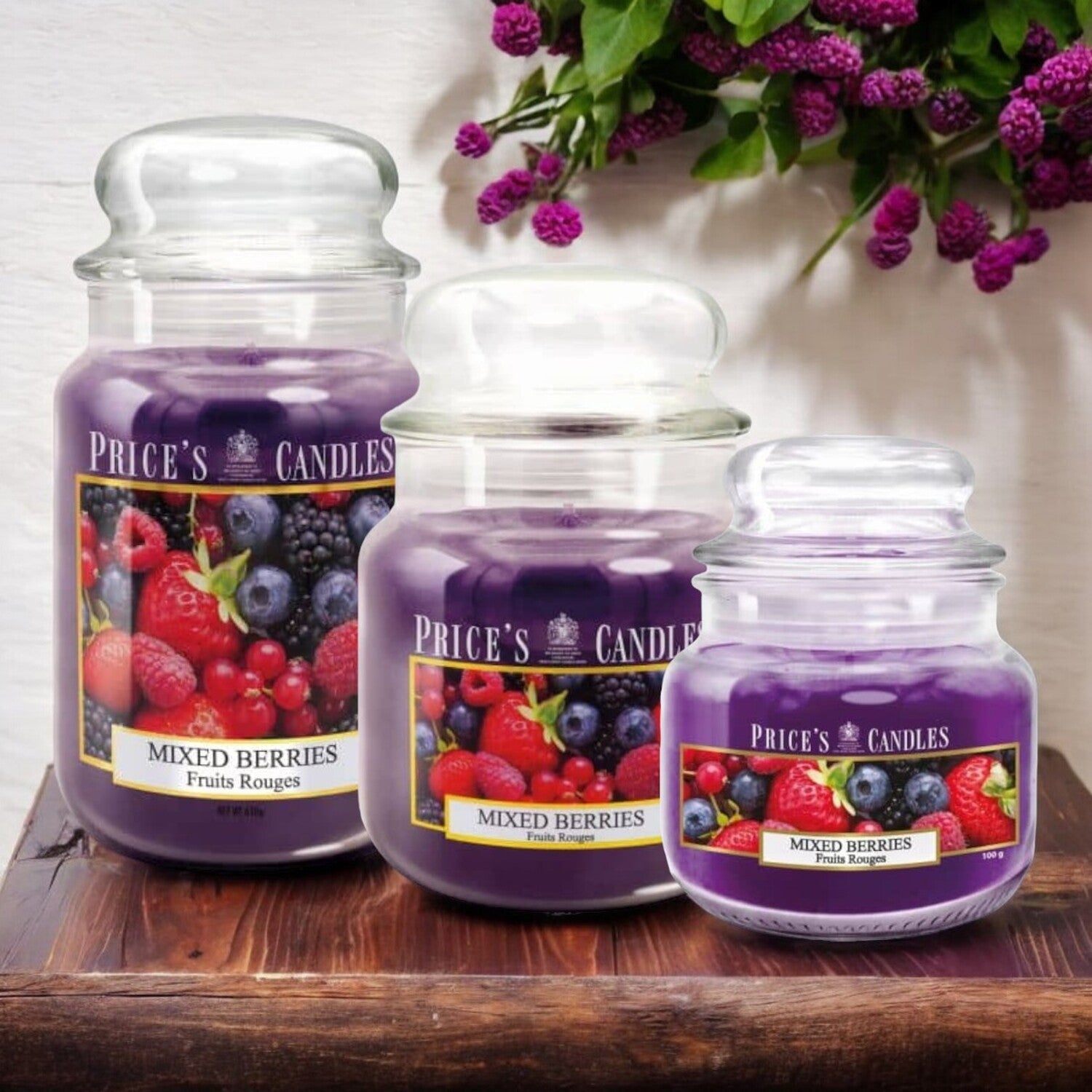 Price's Medium Scented Candle Jar with Lid - Mixed Berries