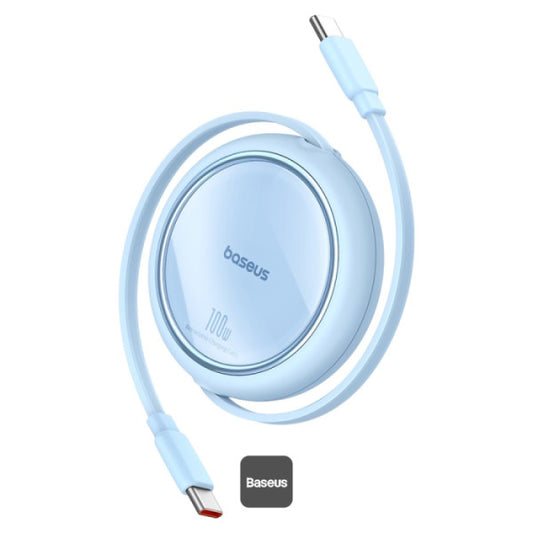 كابل بيانات سريع الشحن من باسيوس 100 وات من التايب سي إلى التايب سي قابل للسحب بطول 1 متر