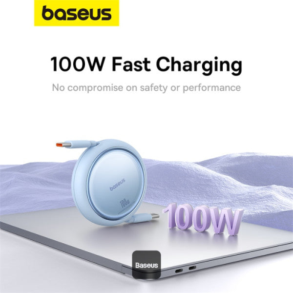 Baseus 100W Retractable Type C to Type C Fast Charging Data Cable 1M