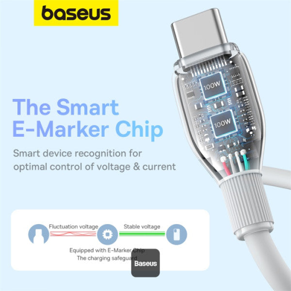 Baseus Pudding Series Fast Charging Cable Type-C to Type-C 100W 5A 1.2m