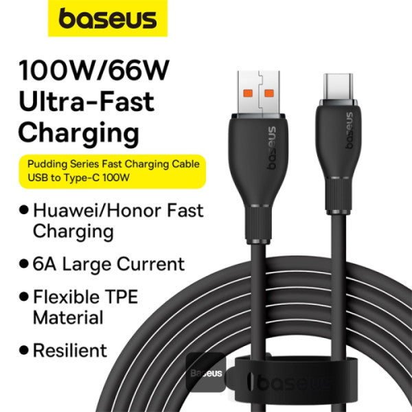 Baseus Pudding Series Fast Charging Cable USB-A to Type-C 100W 6A 1.2m Baseus Pudding Series Fast Charging Cable USB-A to Type-C 100W 6A 1.2m