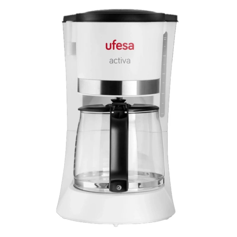 Ufesa 680W Drip Coffee Machine 1.2L, White Plastic Glass