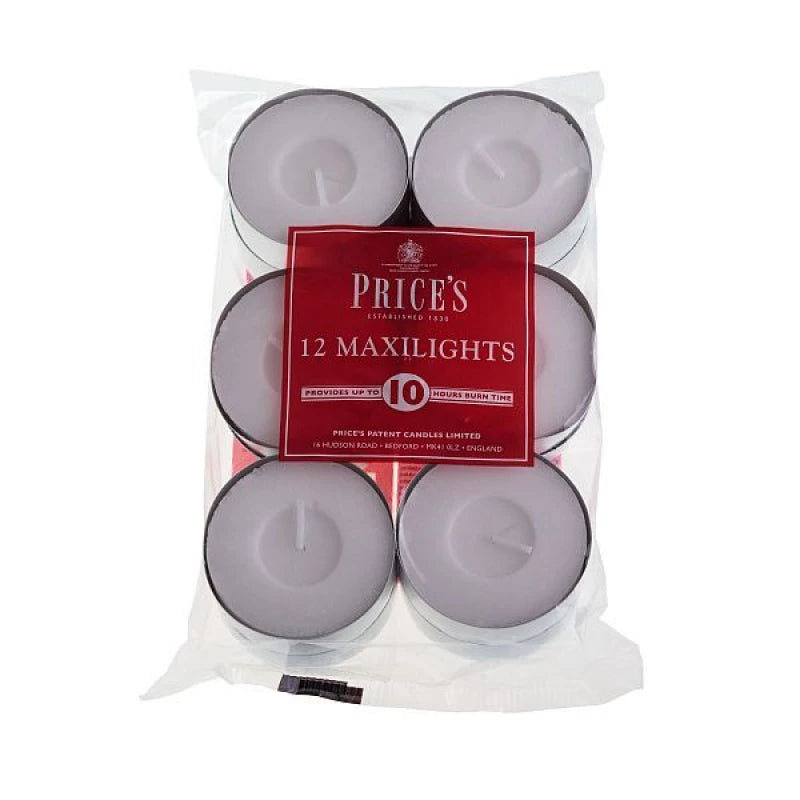 طقم 12 شمعة صغيرة من Price's Maxilight - جودة عالية طقم 12 شمعة صغيرة من Price's Maxilight - جودة عالية
