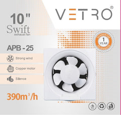 Vetro 10 Inch Square Exhaust Fan APB-25 for Efficient Ventilation
