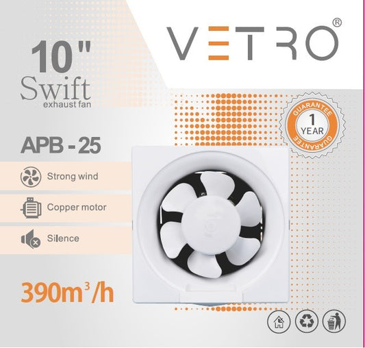 Vetro 10 Inch Square Exhaust Fan APB-25 for Efficient Ventilation