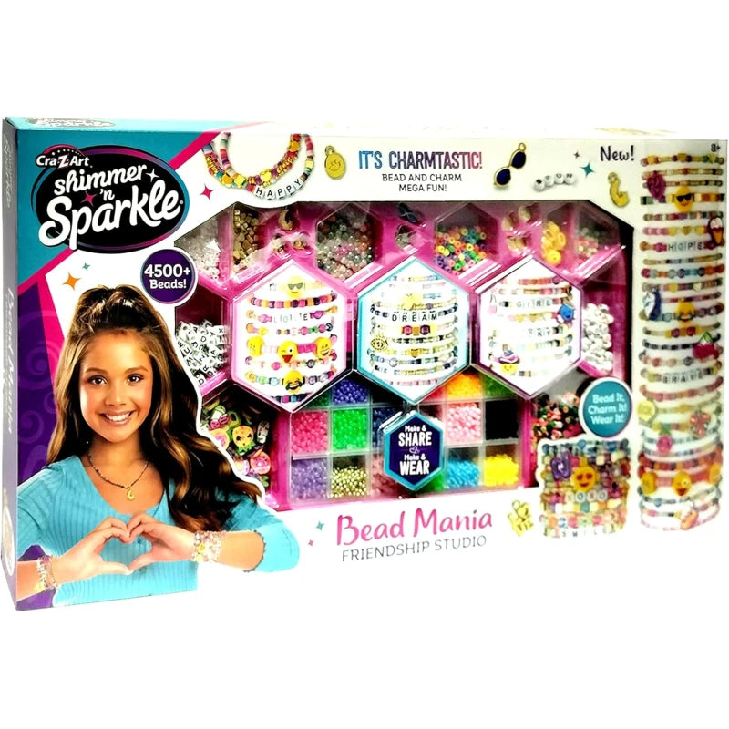 CRA-Z-ART Shimmer 'N Sparkle Bead Mania Friendship Studio – DIY Bracelet Making Kit