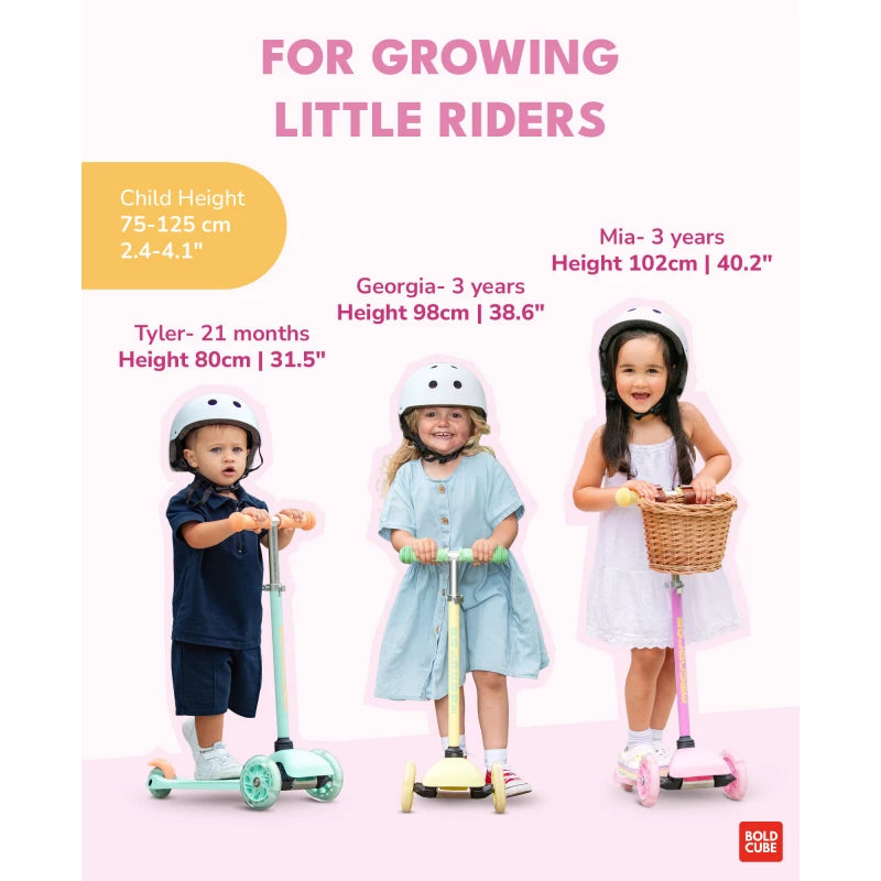 Bold Cube Teeny Three-Wheel Scooter for Kids – Pink Bold Cube Teeny Three-Wheel Scooter for Kids – Pink