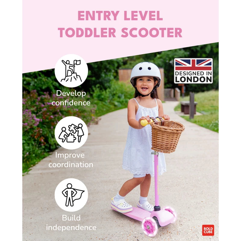 Bold Cube Teeny Three-Wheel Scooter for Kids – Pink Bold Cube Teeny Three-Wheel Scooter for Kids – Pink