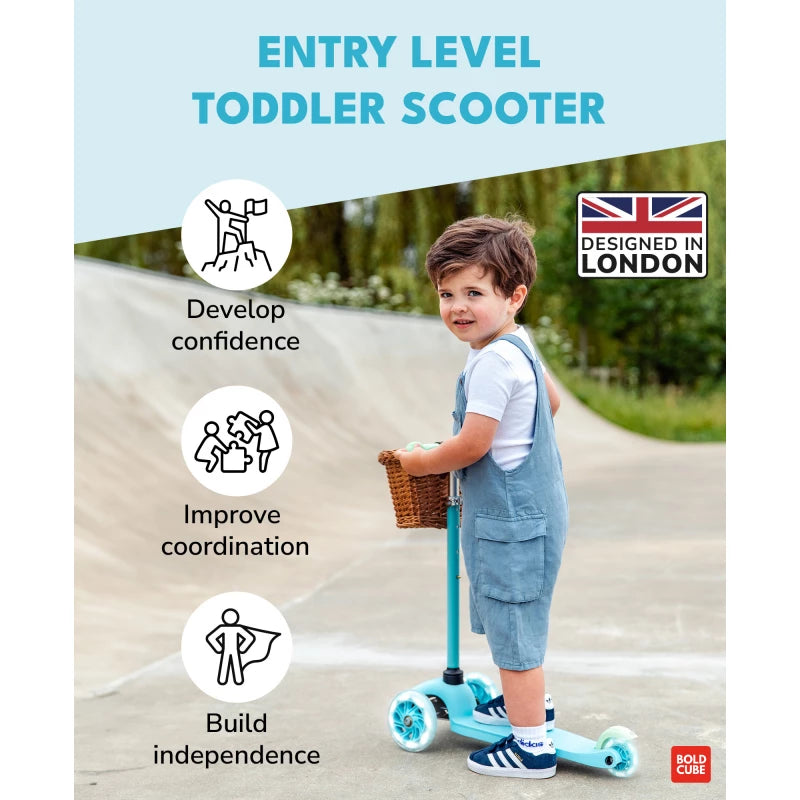 Boldcube Teeny Blue Three-Wheel Scooter | Ages 3-6 Boldcube Teeny Blue Three-Wheel Scooter | Ages 3-6