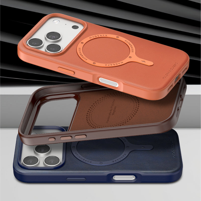 Puloka X1-S01 Magnetic Ring Case – MagSafe Compatible | PU Leather