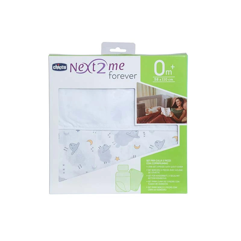 Chicco Next2Me Forever Grey Sheep 3 Piece Baby Bedding Set Chicco Next2Me Forever Grey Sheep 3 Piece Baby Bedding Set