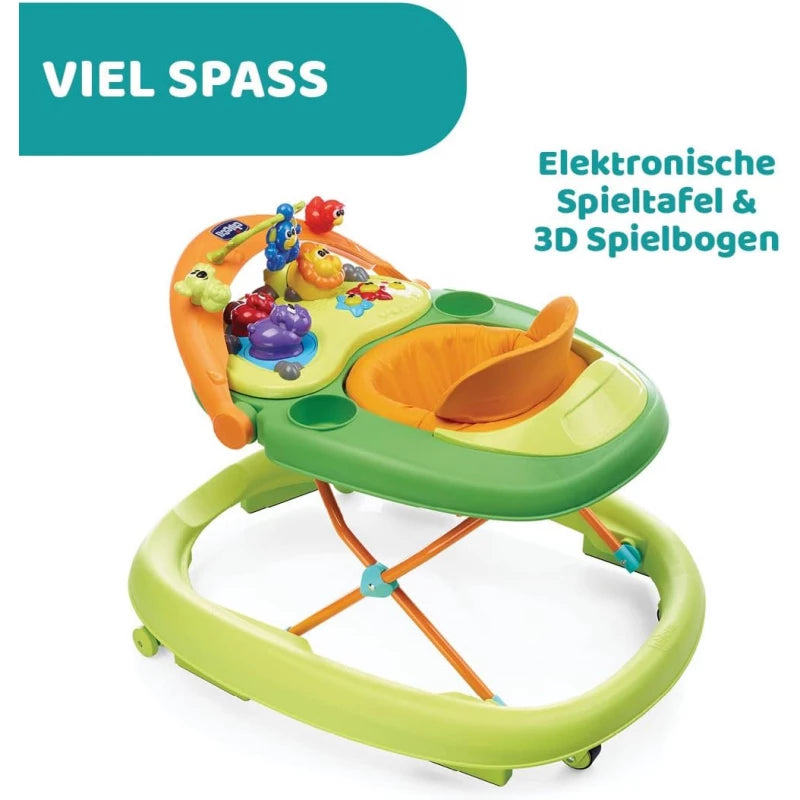 Chicco Walky Talky Baby Walker – Green Orange, Adjustable Height
