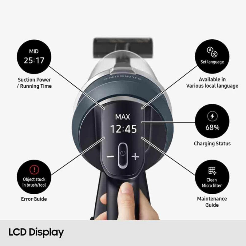 Samsung Jet 95 Pro Cordless Vacuum Cleaner 210W - 60 Min Runtime with Pet Tool Samsung Jet 95 Pro Cordless Vacuum Cleaner 210W - 60 Min Runtime with Pet Tool