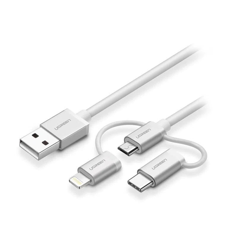 UGREEN 3-in-1 USB2.0-A Multifuntion Cable with Braid  1.5m
