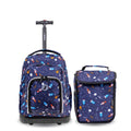 J World New York Lollipop Rolling Backpack + Lunch Bag Set