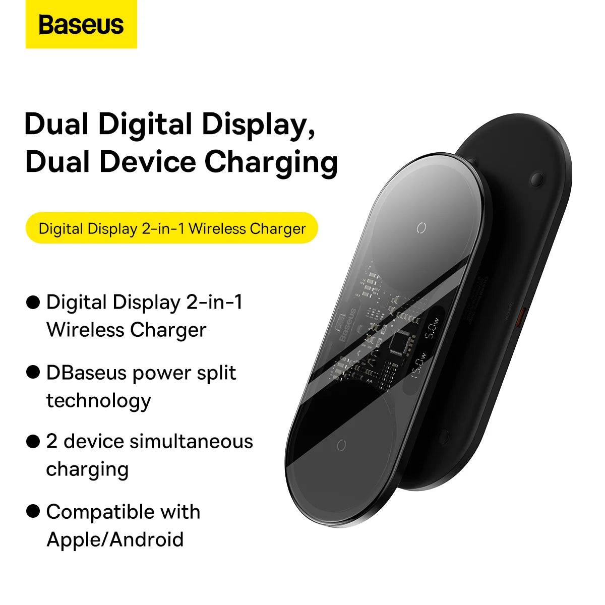 Baseus 2 in 1 Wireless Charger - 20W with LED Display Baseus 2 in 1 Wireless Charger - 20W with LED Display