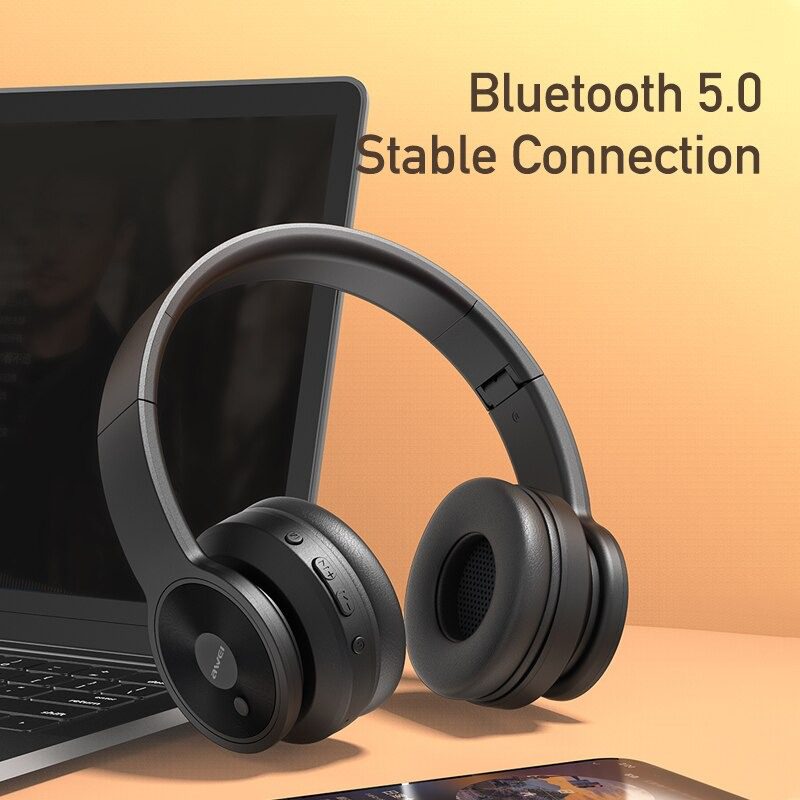 Awei Foldable Wireless Bluetooth Headphone - Black Awei Foldable Wireless Bluetooth Headphone - Black