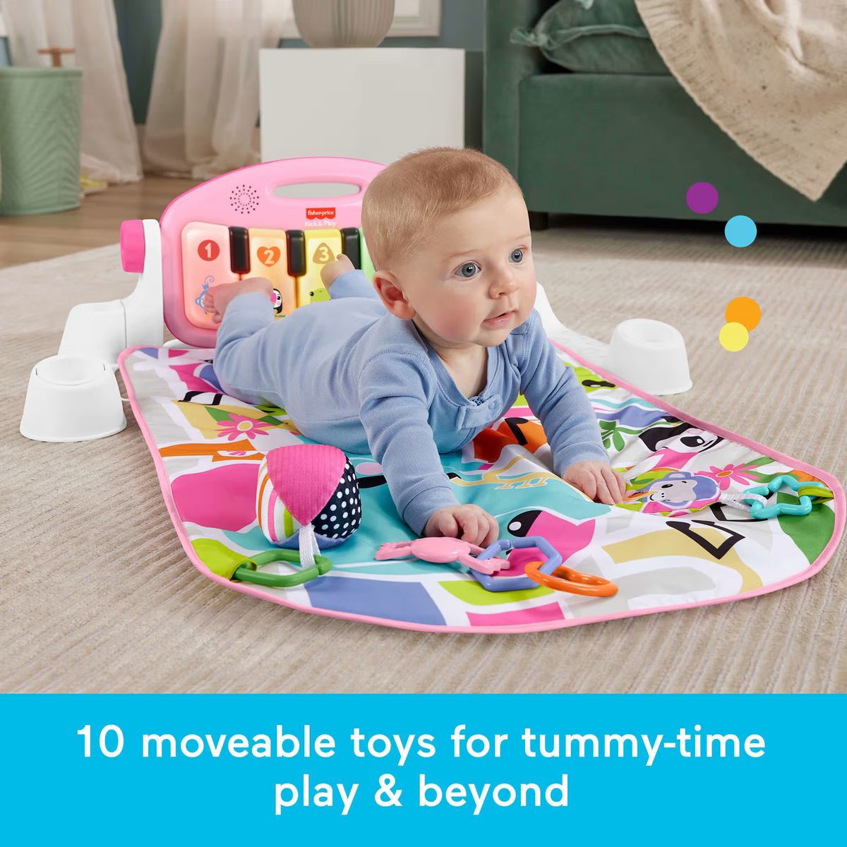 Mattel Glow & Grow Kick & Play Piano Gym