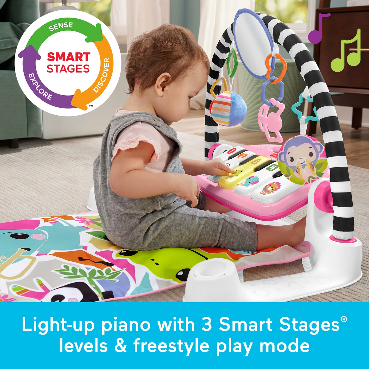 Mattel Glow & Grow Kick & Play Piano Gym