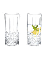 Madame Coco Estee 4-Piece Beverage Glass Set – Traditional Motif Sparkling Drinkware