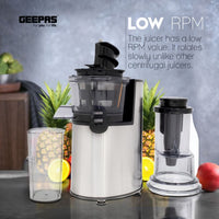 GEEPAS Slow Juicer 200W Cold Press Masticating Juicer