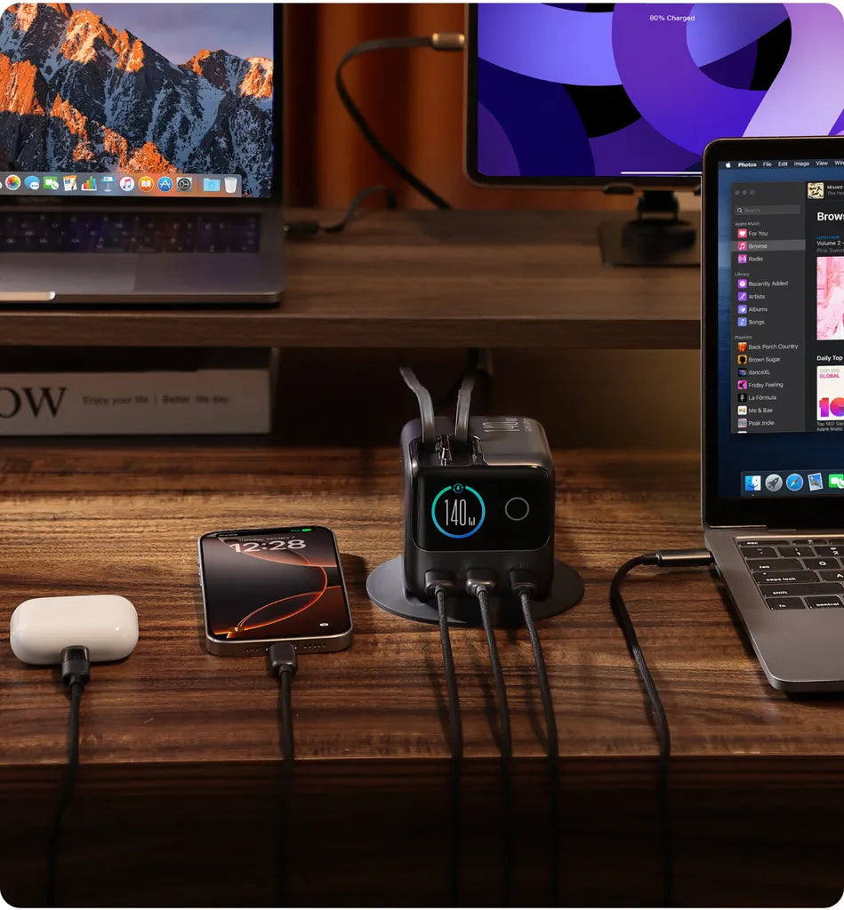 JOYROOM PODIX JR-TRD01 140W 5-in-1 GaN Charging Station - Grey