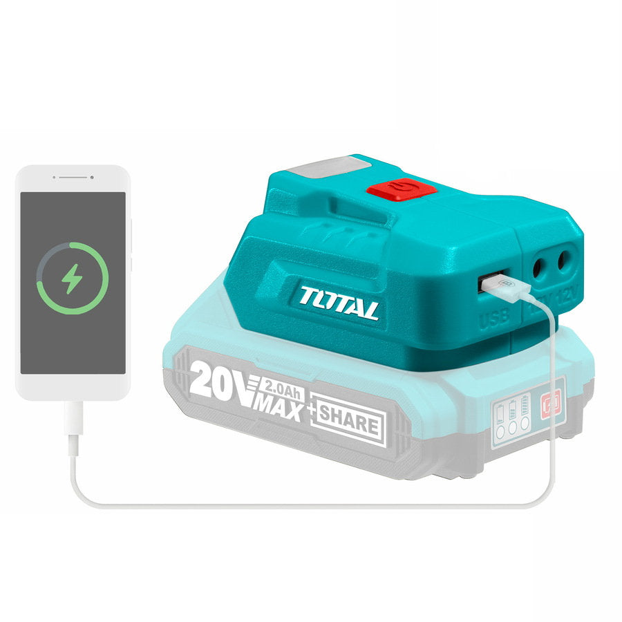 TOTAL 20V USB Battery Charger Smart & Portable Charging Solution