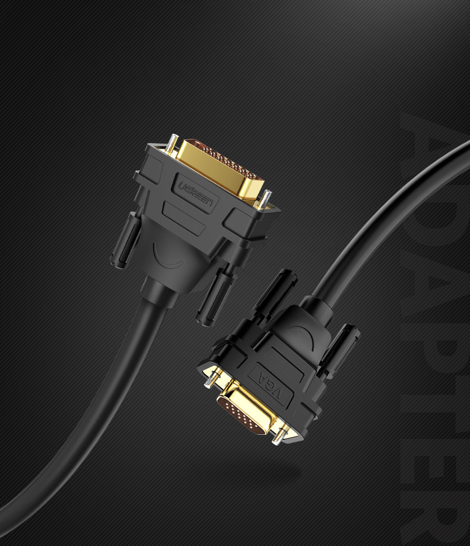 UGREEN DVI (24+5) Male to VGA Male Cable 2m (Black) 11677