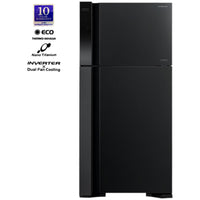 Hitachi 510L Black 2 Door Refrigerator