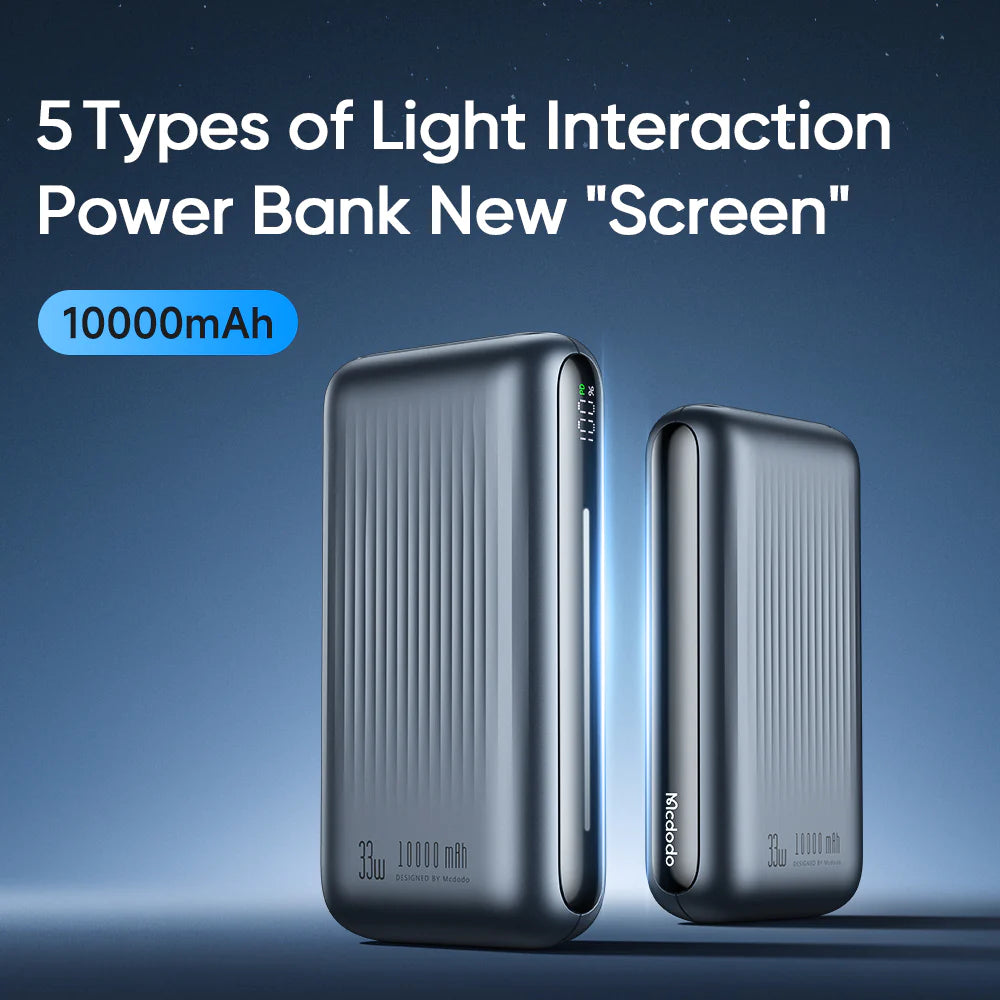 Mcdodo 10000mAh / 33W Light Interaction Digital Display Power Bank - Black