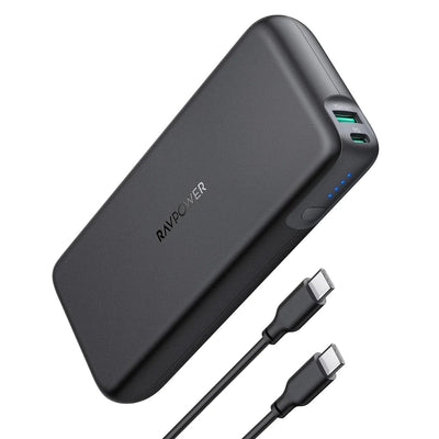 شاحن محمول RAVPower RP-PB201 بسعة 20000 مللي أمبير في الساعة وقوة PD60 وات