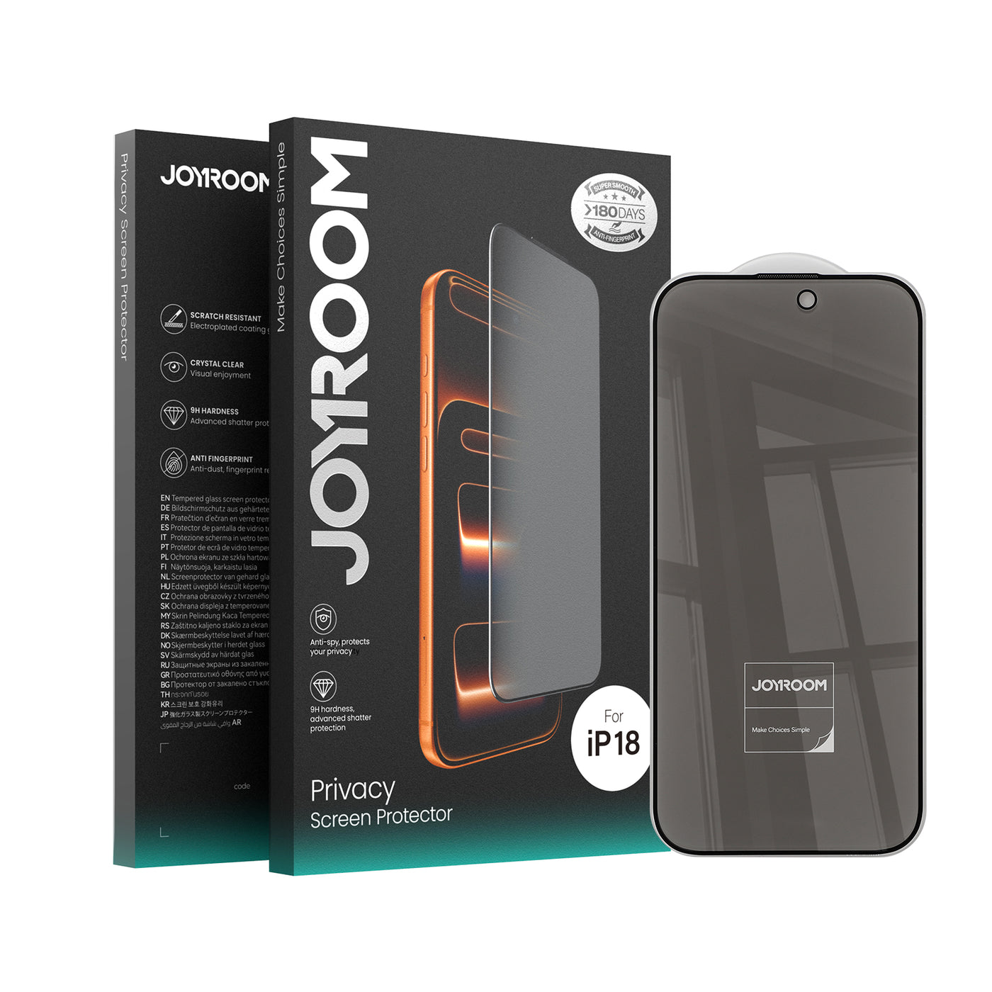 JOYROOM Privacy Tempered Glass for iPhone 18 Pro/Pro Max