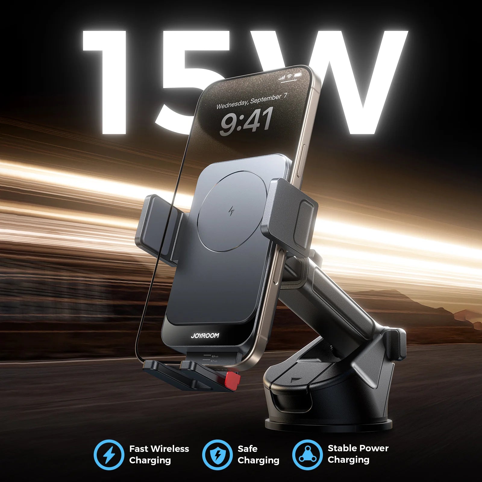 JOYROOM JR-ZS241S Wireless Car Charger Holder – Black