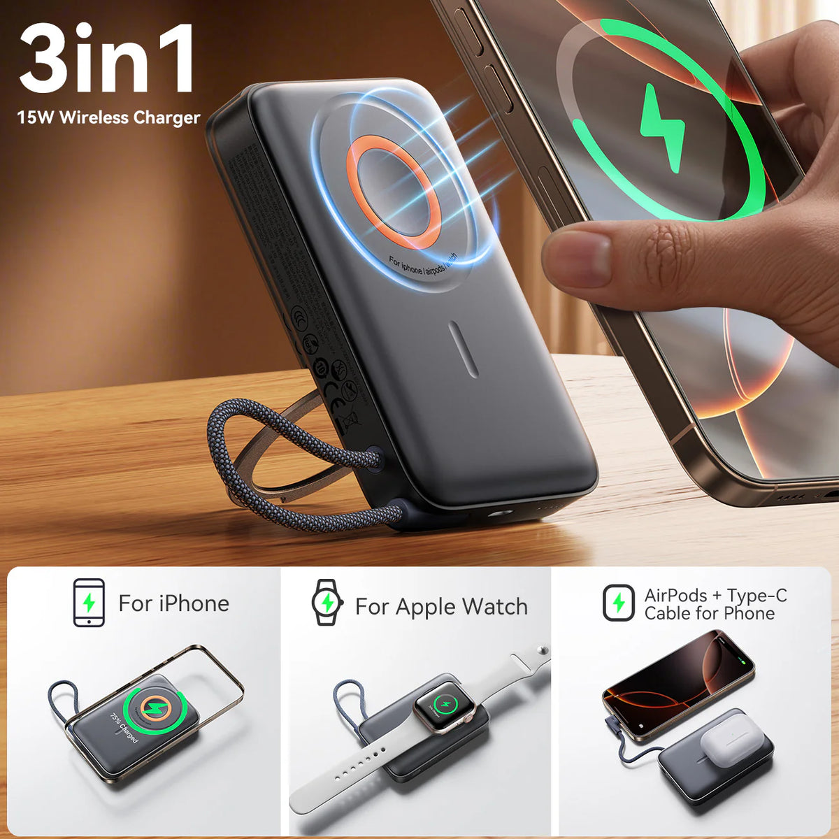 JOYROOM JR-PBM02 10000mAh Magnetic Power Bank 22.5W Fast JOYROOM JR-PBM02 10000mAh Magnetic Power Bank 22.5W Fast