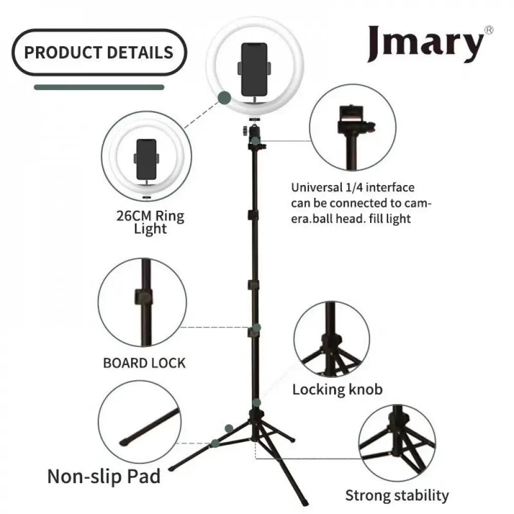 JMARY Ring Light with stand - Black JMARY Ring Light with stand - Black