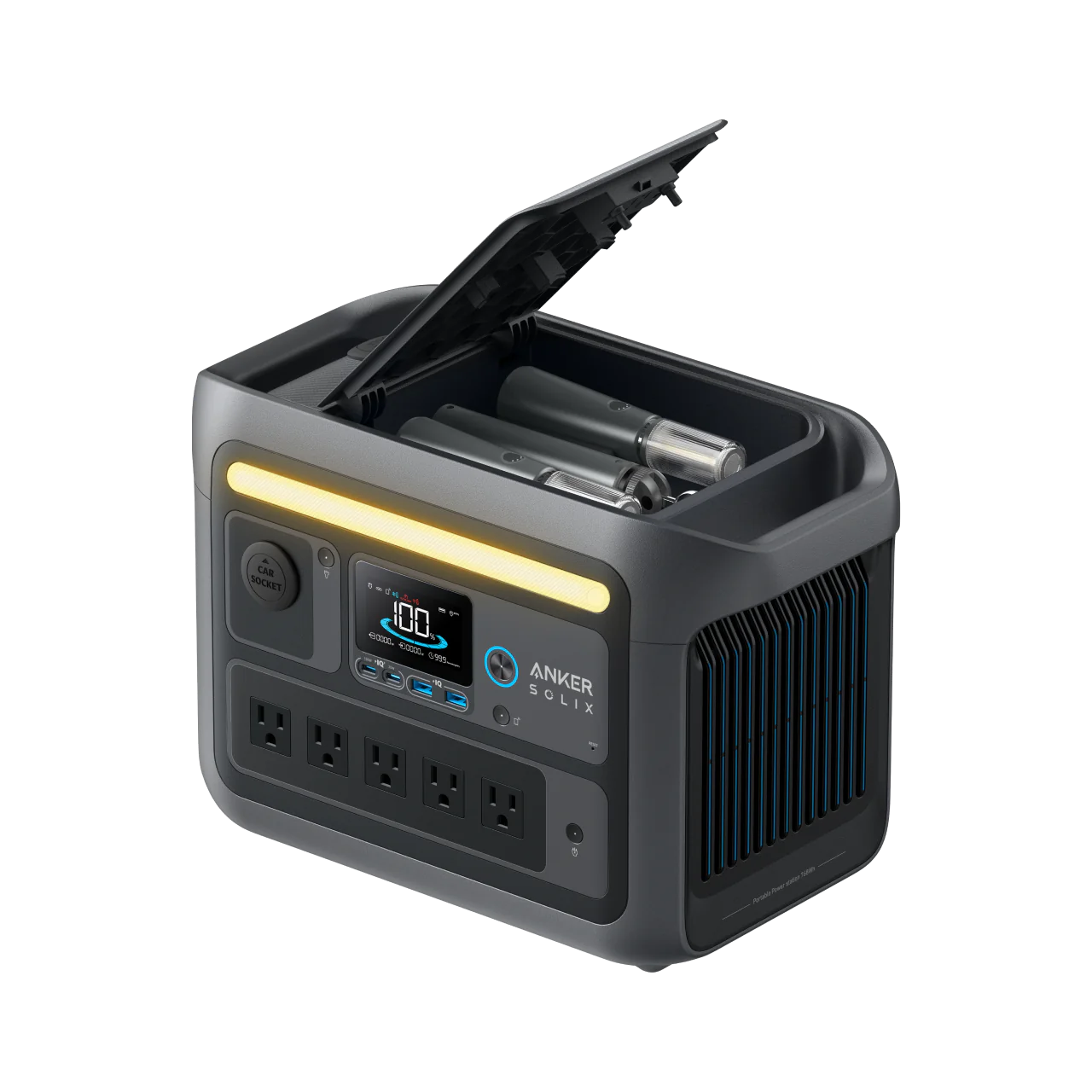 Anker SOLIX C800 Plus - 1200W Portable Power Station with Camping Lights