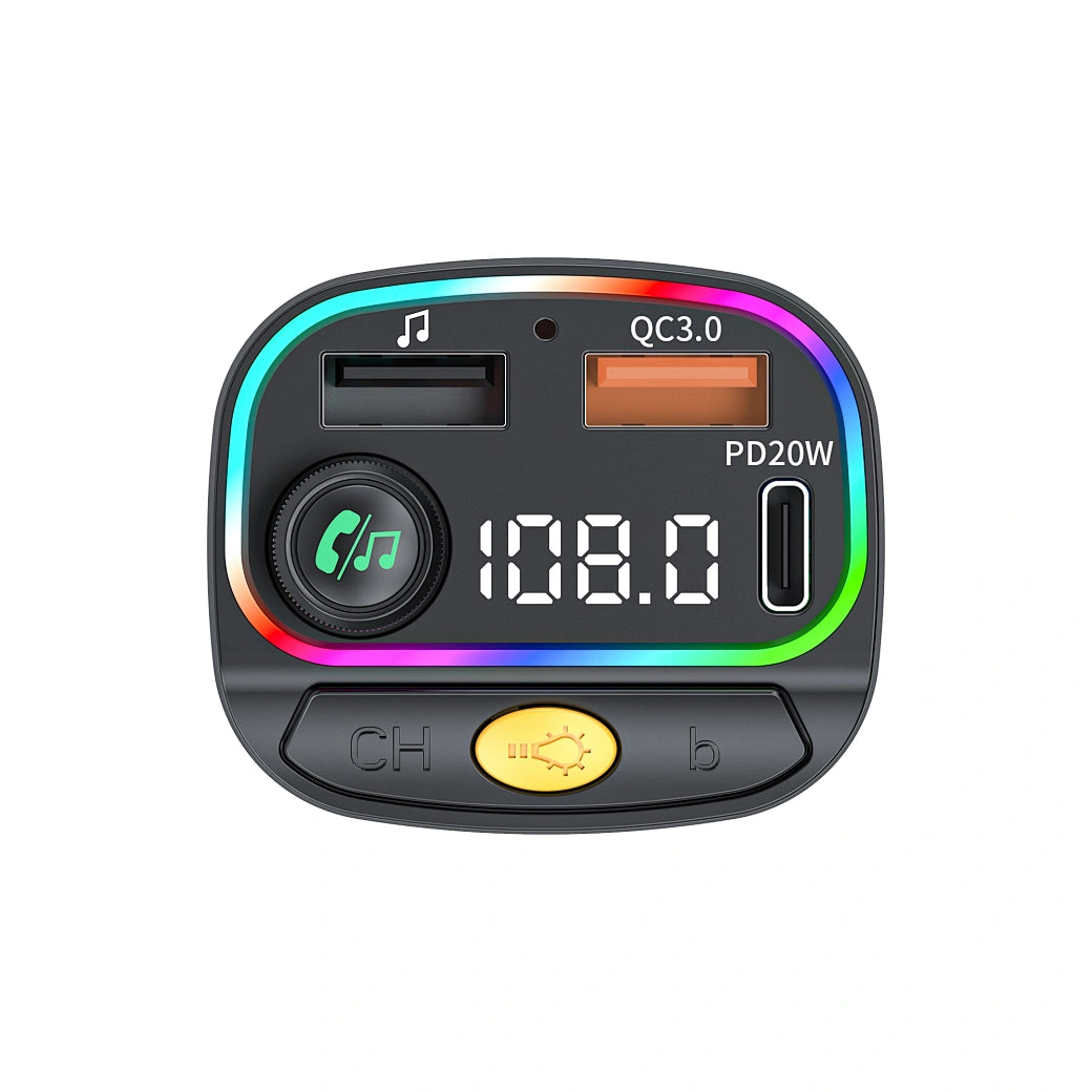 WiWU Car FM Transmitter BT 5.3, RGB, 38W Fast Charge WiWU Car FM Transmitter BT 5.3, RGB, 38W Fast Charge