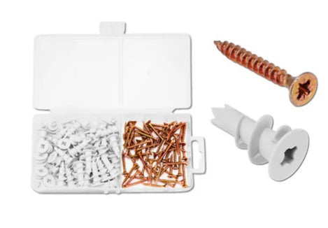 Jadever Spiral Board Screws and Wedges Set 120 Pieces