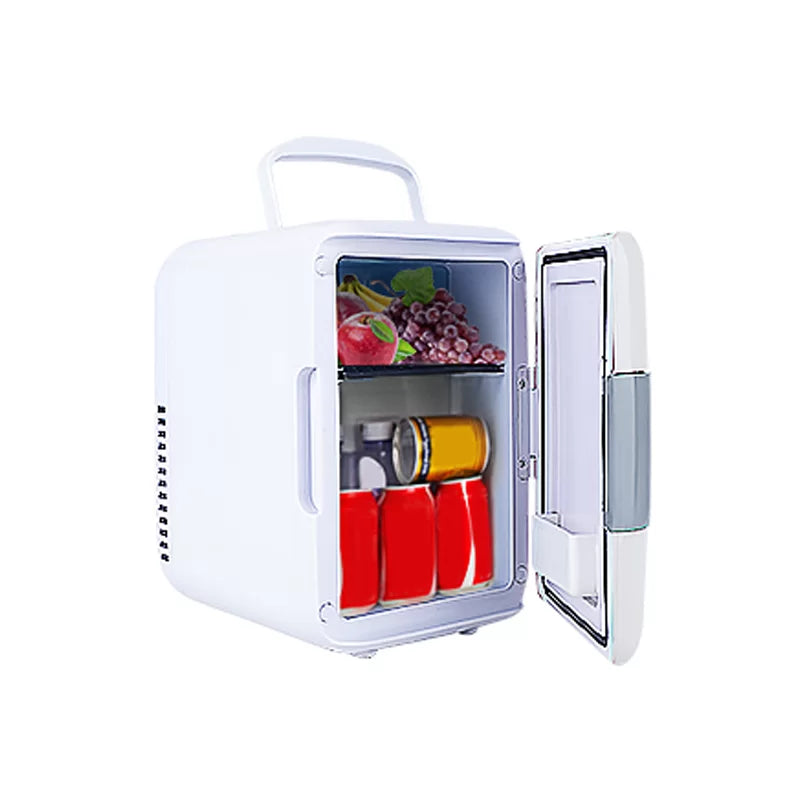 Portable Mini Car Fridge Cools Drinks and Food 4L