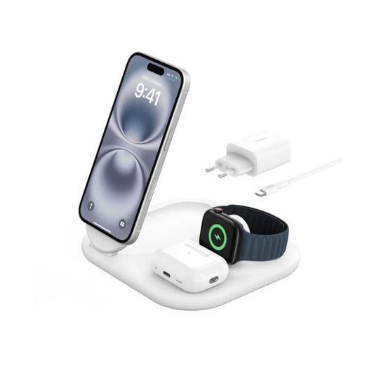 Belkin 3-in-1 Magnetic Foldable Wireless Charger with Qi2 15W WIZ029vfWH