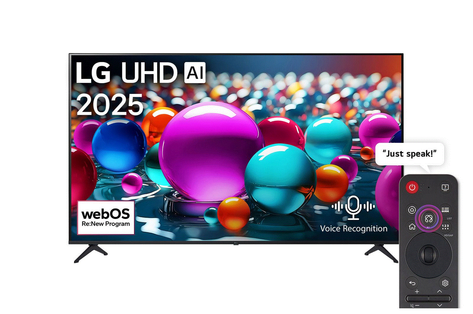 تلفزيون LG الذكي 55 بوصة UHD AI UA85 4K – جهاز تحكم عن بعد سحري بتقنية الذكاء الاصطناعي، HDR10، webOS25 (2025)
