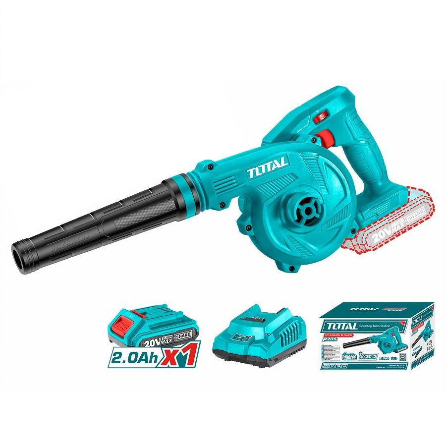 TOTAL 20V Cordless Blower With 2Ah Battery & Fast Charger