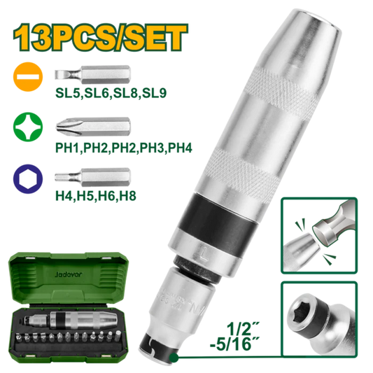طقم مفكات طرب مع راسيات 13 قطعة من جاديفر متينة ومتعددة الاستخدامات