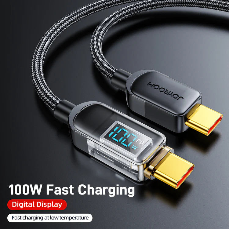 Joyroom 100W Digital Display Fast Charging Data Cable 1.2m Type c to Type C Cable