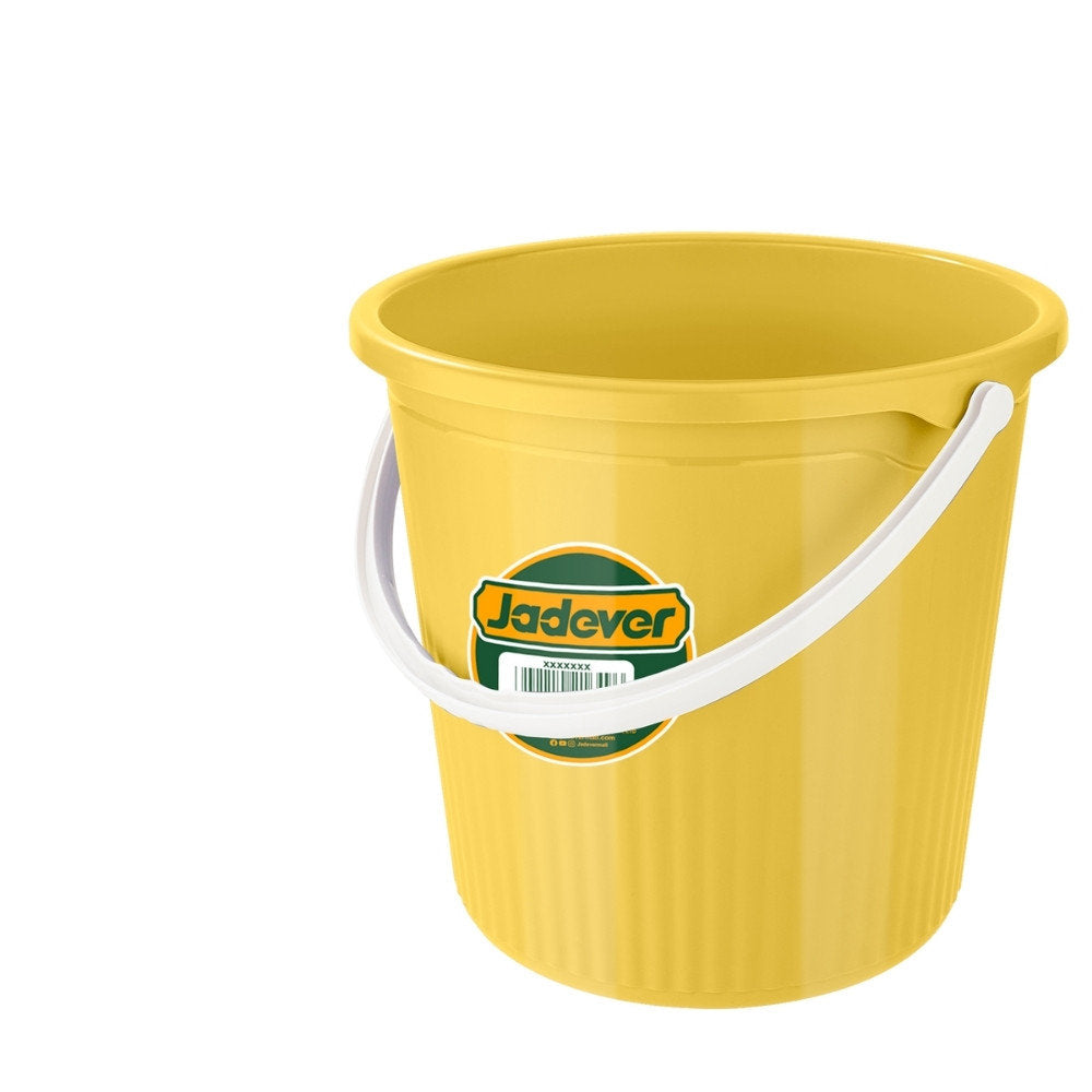 Jadever 18L Plastic Bucket with Handle Durable & Versatile - Yellow